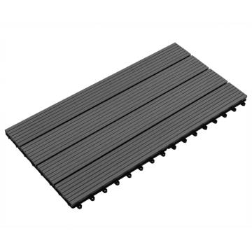 Decking Tiles 6 pcs WPC 60x30 cm - 1.08 m² Black