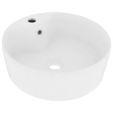 Luxury Matt White Ceramic Wash Basin 36x13 cm | Hipo Market