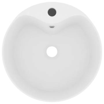 Luxury Matt White Ceramic Wash Basin 36x13 cm | Hipo Market