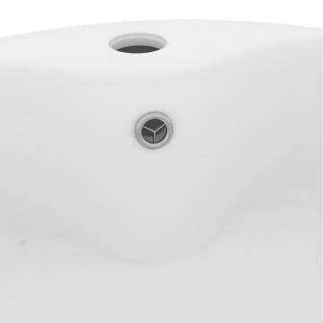 Luxury Matt White Ceramic Wash Basin 36x13 cm | Hipo Market