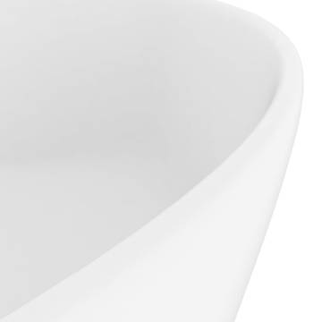 Luxury Matt White Ceramic Wash Basin 36x13 cm | Hipo Market