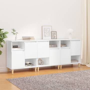 Trendy 3-Piece White Sideboards - Stylish Storage Solution