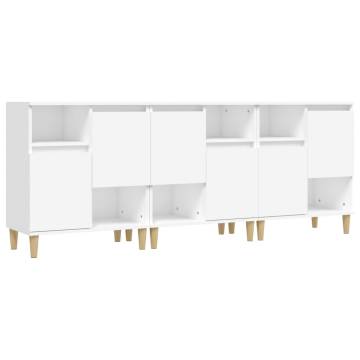 Trendy 3-Piece White Sideboards - Stylish Storage Solution