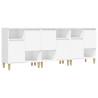 Trendy 3-Piece White Sideboards - Stylish Storage Solution