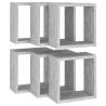 Wall Cube Shelves 6 pcs Concrete Grey | Hipo Market