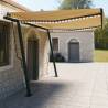 Manual Retractable Awning with LED 4.5x3 m Yellow and White Colour yellow and white Size 4.5 x 3 m Quantity in Package 1 