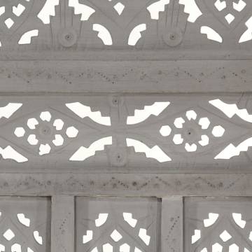 Elegant Hand Carved 3-Panel Room Divider - Grey 120x165 cm