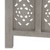 Elegant Hand Carved 3-Panel Room Divider - Grey 120x165 cm