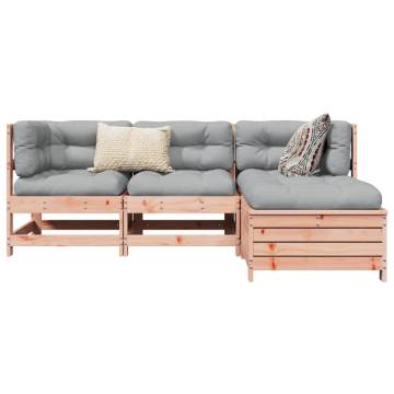 4 Piece Garden Sofa Set - Solid Douglas Fir for Outdoor Relaxation