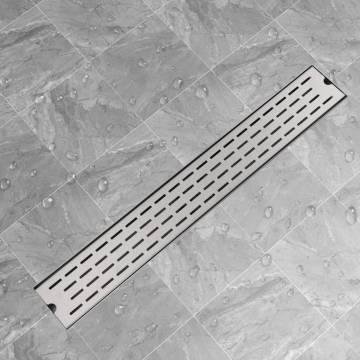 Linear Shower Drain 830x140mm - Stainless Steel Elegance