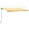 Manual Retractable Awning with LED 4.5x3m - Yellow & White