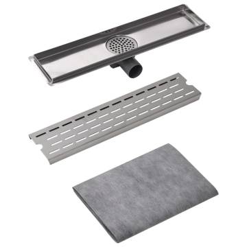 Elegant Linear Shower Drain 530x140 mm Stainless Steel