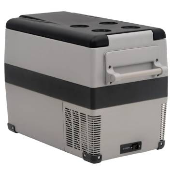 Cool Box with Handle 55L | Portable Black & Grey Cooler