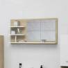 Bathroom Mirror White and Sonoma Oak 90x10.5x45 cm Engineered Wood Colour white and sonoma oak Quantity in Package 1 