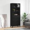 Highboard Black 69.5x34x180 cm Engineered Wood Colour black Quantity in Package 1 Model 3 drawers 