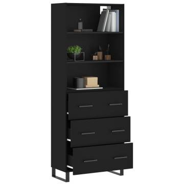 Stylish Highboard Black 69.5x34x180 cm | HipoMarket