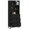 Stylish Highboard Black 69.5x34x180 cm | HipoMarket