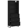 Stylish Highboard Black 69.5x34x180 cm | HipoMarket