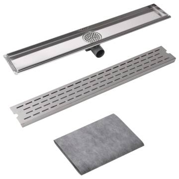 Linear Shower Drain 830x140mm - Stainless Steel Elegance