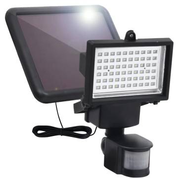 Garden Solar Powered LED Spotlight with Sensor - Black