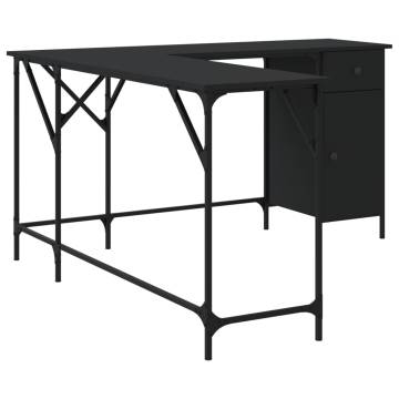 Modern Black Desk 141x141 cm - Stylish & Practical Design