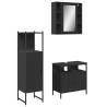 3 Piece Bathroom Cabinet Set | Black Engineered Wood