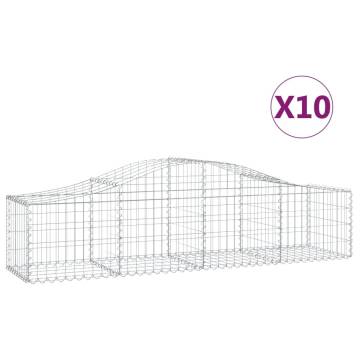 Arched Gabion Baskets - 10 pcs Galvanised Iron - 200x50x4060 cm