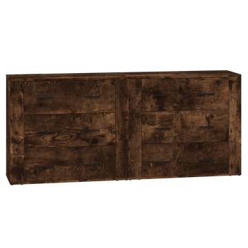 Smoked Oak Engineered Wood Sideboards - 2 Pieces | HipoMarket