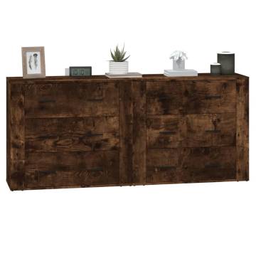 Smoked Oak Engineered Wood Sideboards - 2 Pieces | HipoMarket