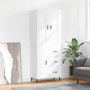 Stylish Highboard White 69.5x34x180 cm - Durable Storage Solution