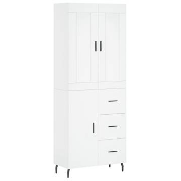 Stylish Highboard White 69.5x34x180 cm - Durable Storage Solution