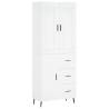 Stylish Highboard White 69.5x34x180 cm - Durable Storage Solution