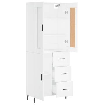 Stylish Highboard White 69.5x34x180 cm - Durable Storage Solution