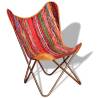 Multicolour Chindi Fabric Butterfly Chair - Vintage Style