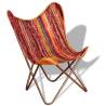 Multicolour Chindi Fabric Butterfly Chair - Vintage Style