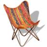 Multicolour Chindi Fabric Butterfly Chair - Vintage Style