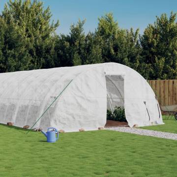 Large White Greenhouse with Steel Frame - 40 m²