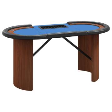 10-Player Poker Table with Chip Tray - Blue | HipoMarket