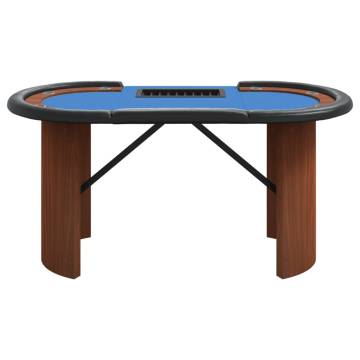 10-Player Poker Table with Chip Tray - Blue | HipoMarket