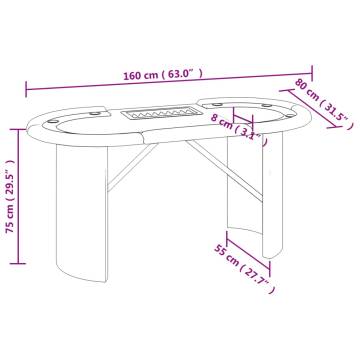 10-Player Poker Table with Chip Tray - Blue | HipoMarket