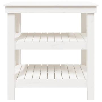 Work Bench White 78.5x50x80 cm - Solid Wood Pine