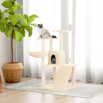 Cat Tree with Sisal Scratching Posts - Cream 94 cm for Cats