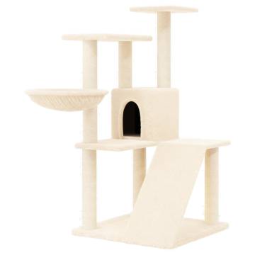 Cat Tree with Sisal Scratching Posts - Cream 94 cm for Cats