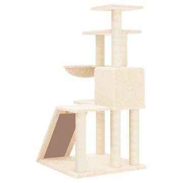 Cat Tree with Sisal Scratching Posts - Cream 94 cm for Cats