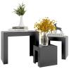 Nesting Coffee Tables Set - 3 pcs Grey Engineered Wood