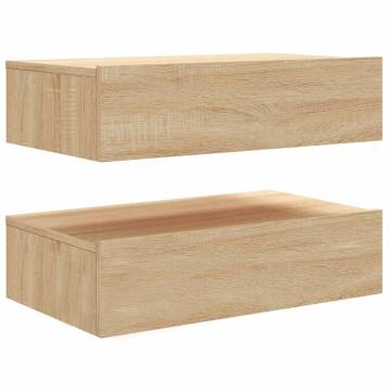 Stylish TV Cabinets with LED Lights - Sonoma Oak (2 pcs)