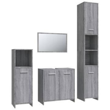 4 Piece Grey Sonoma Bathroom Furniture Set | Hipomarket