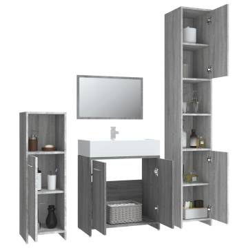 4 Piece Grey Sonoma Bathroom Furniture Set | Hipomarket