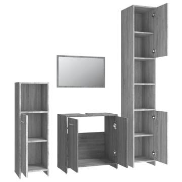 4 Piece Grey Sonoma Bathroom Furniture Set | Hipomarket