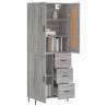 Stylish Highboard Grey Sonoma 69.5x34x180 cm | HipoMarket